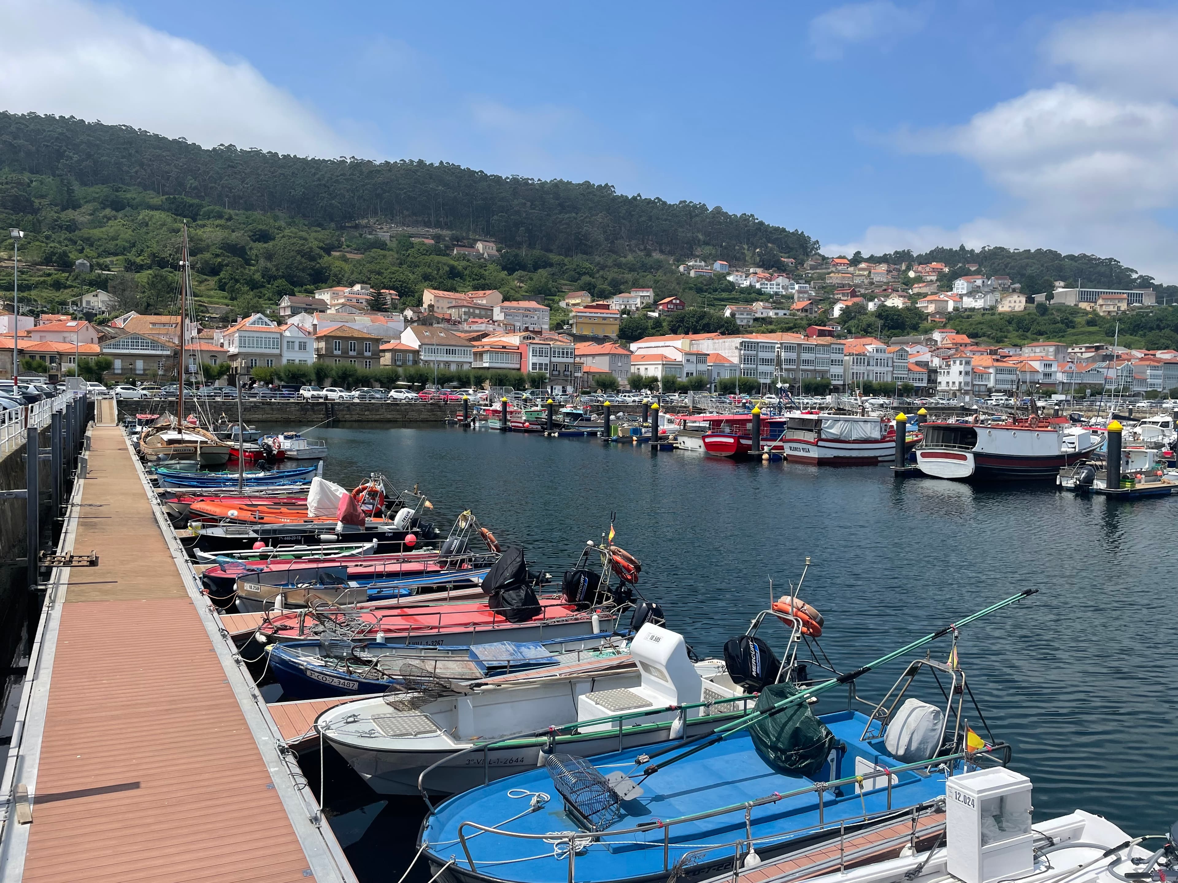 Fishing boats moored in Muros working harbour